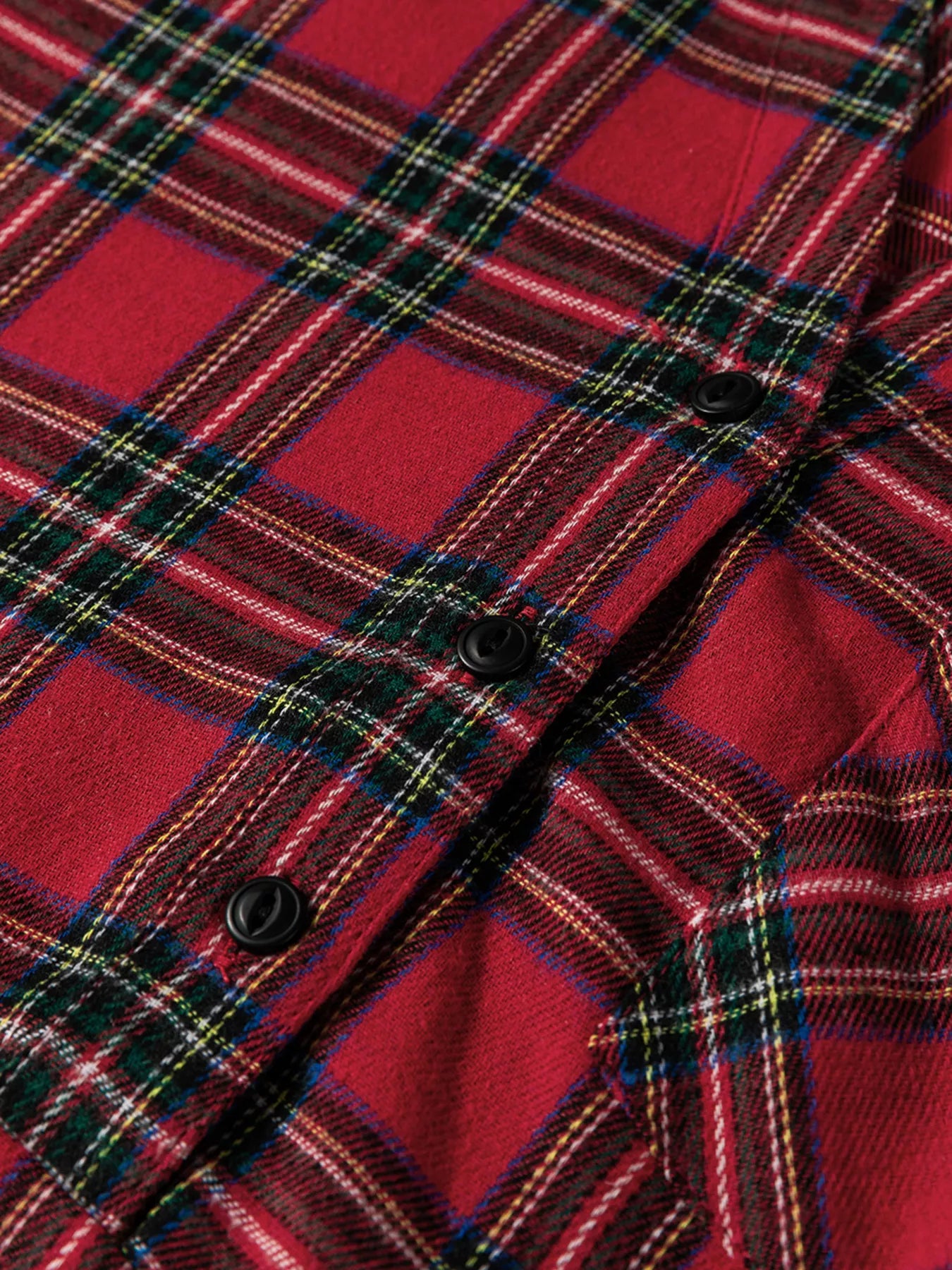 Plaid Shirt Collar Half Button Ruffle Hem Long Sleeve Mini Dress