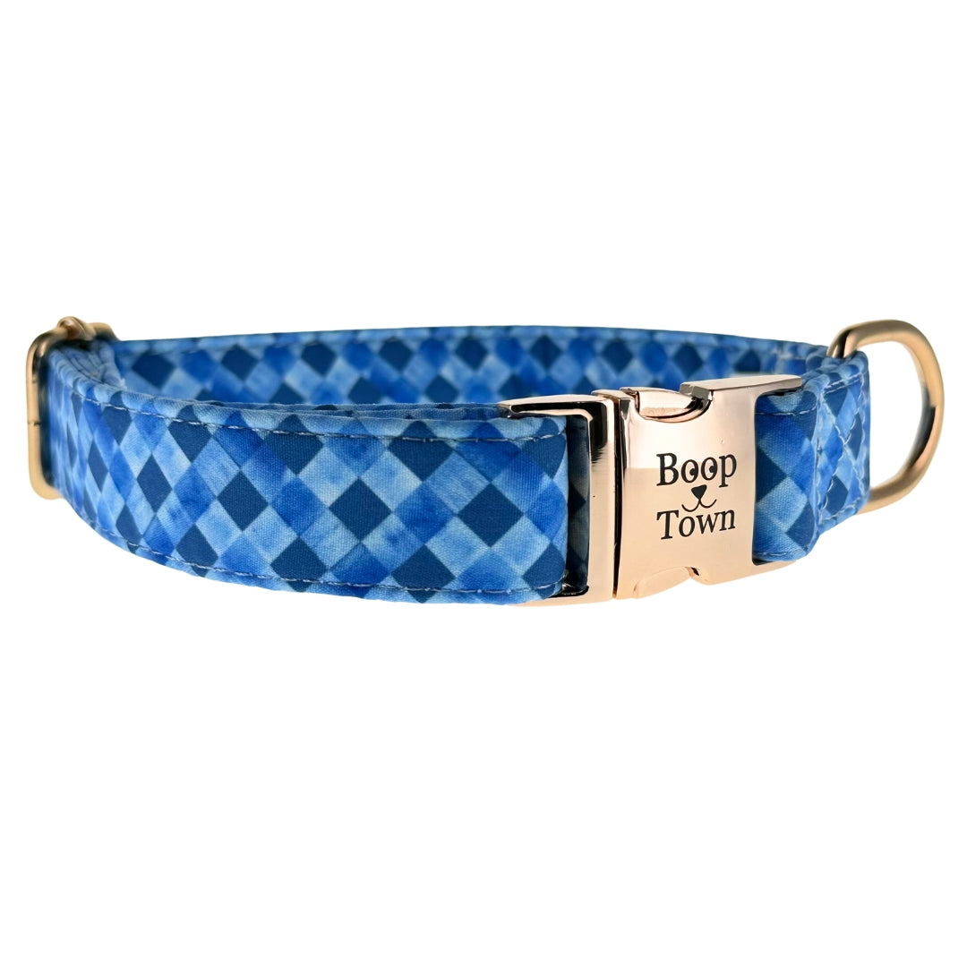 Boop Town Durable Soft Cotton Dog Collar With Nylon Core Quick Release Metal Buckle Adjustable for Girls Boys Small Medium Large Comfortable Pet Products Reduces Hair Matting Gold Tone Zinc Alloy Hardware