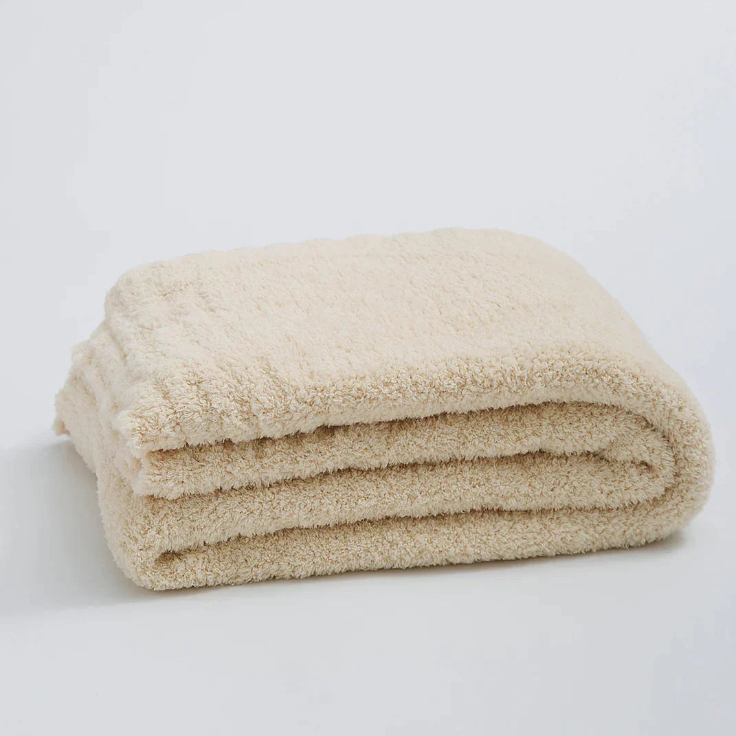 DecorBites™ Fuzzy Downy Knitted Throw Blanket - Soft & Cozy Microfiber Quilt for Sofa, Bed, and Air Conditioning Room