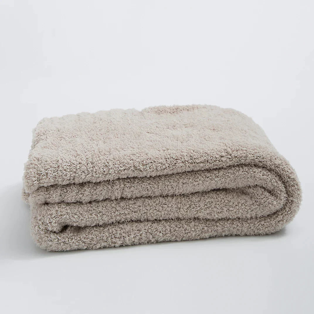 DecorBites™ Fuzzy Downy Knitted Throw Blanket - Soft & Cozy Microfiber Quilt for Sofa, Bed, and Air Conditioning Room