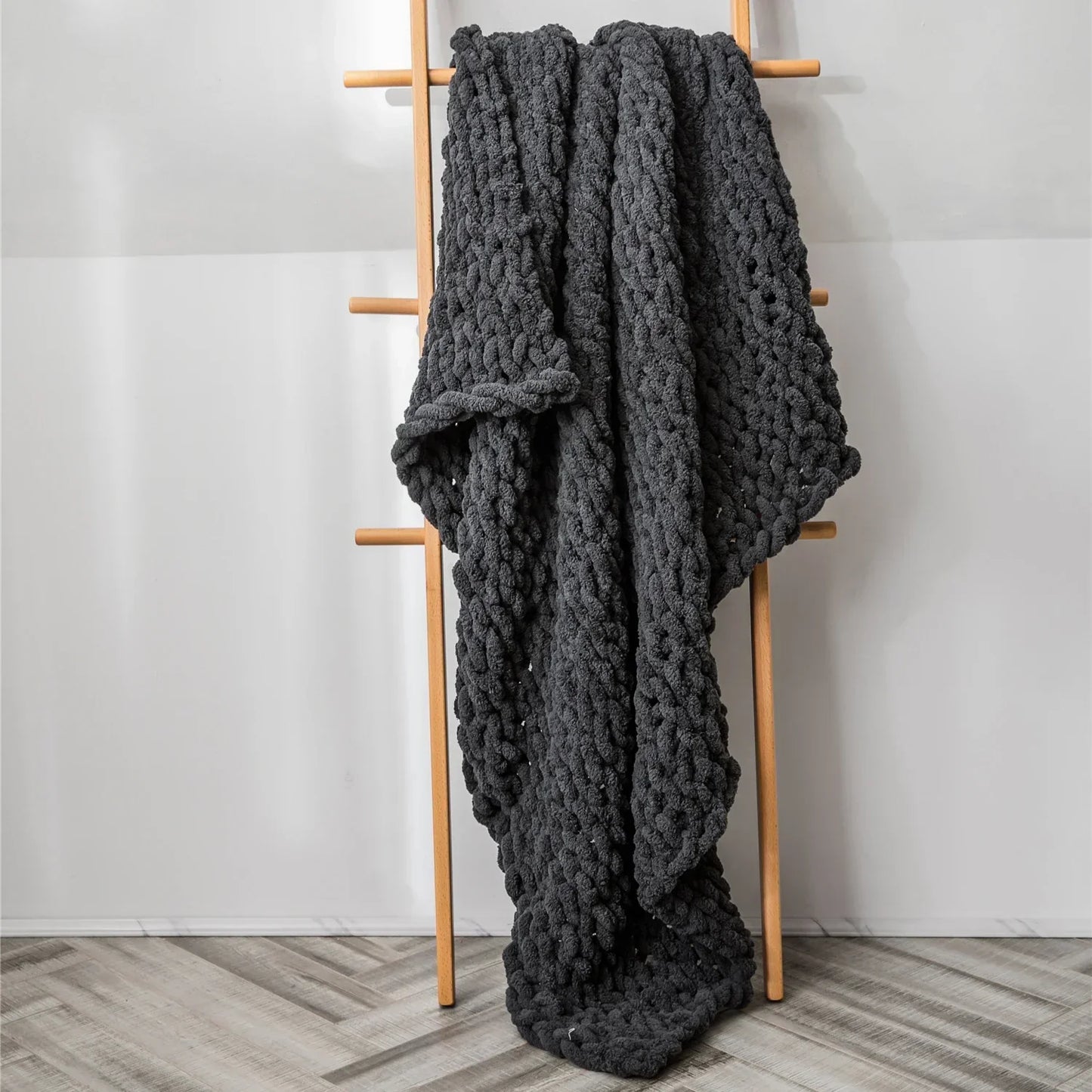 DecorBites™ Cozy Chenille Chunky Knit Blanket - Soft Decorative Throw for Bed, Sofa, Living Room - Summer Quilt or Rug Alternative