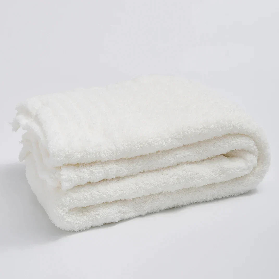 DecorBites™ Fuzzy Downy Knitted Throw Blanket - Soft & Cozy Microfiber Quilt for Sofa, Bed, and Air Conditioning Room