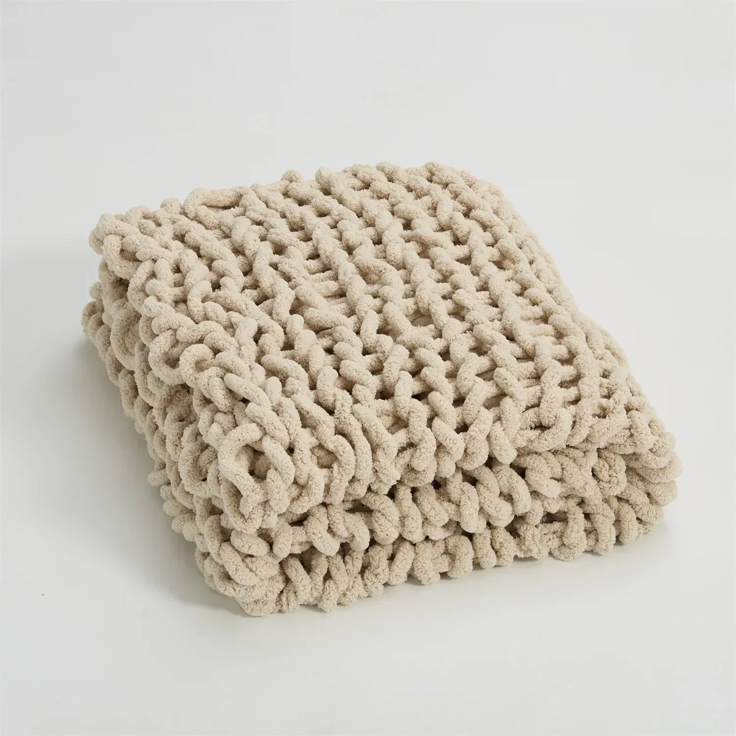DecorBites™ Cozy Chenille Chunky Knit Blanket - Soft Decorative Throw for Bed, Sofa, Living Room - Summer Quilt or Rug Alternative