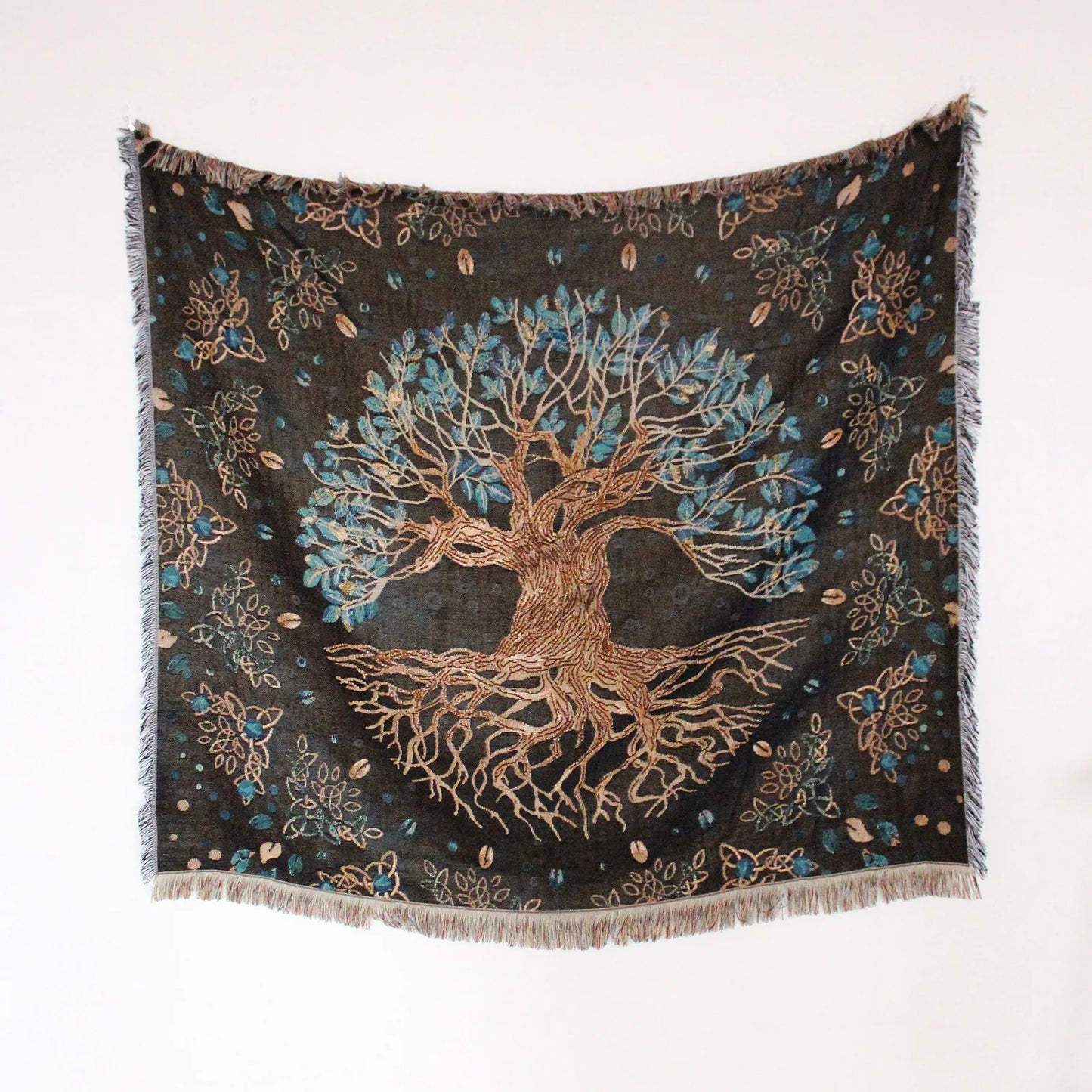 DecorBites™ Boho Floral Cotton Blanket - Soft Bedspread for Beds, Sofa & Living Room