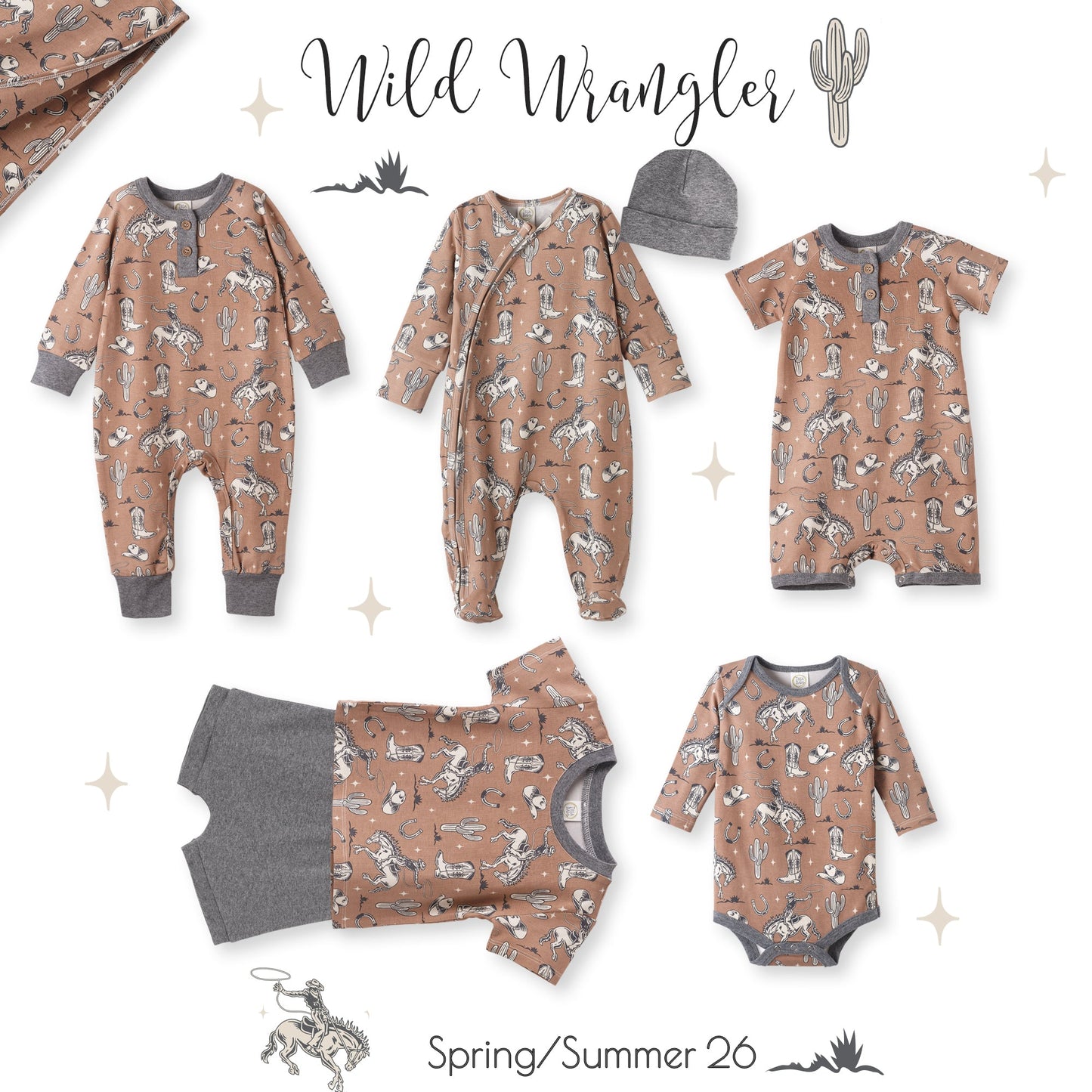 Wild Wrangler/Brown Western Baby Boy Bamboo Stroller Blanket