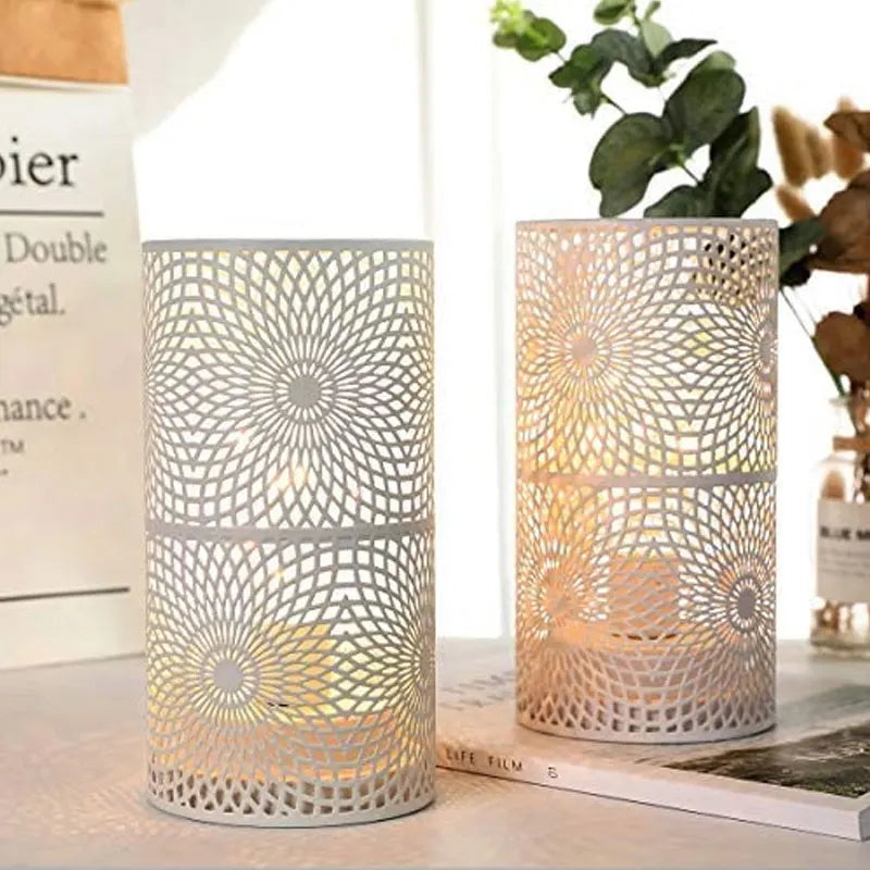 2Pcs Battery LED Table Lamps – Modern Cylinder Cordless Lights for Home & Wedding