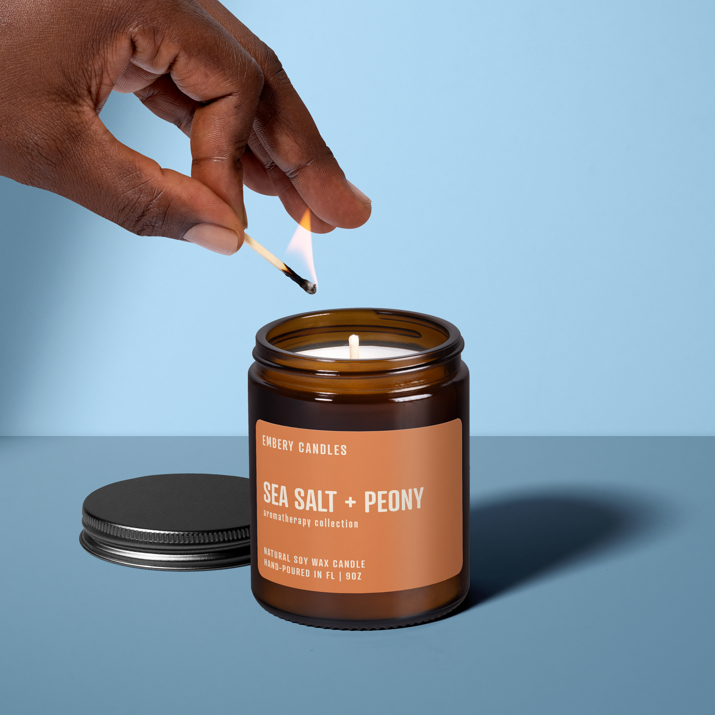 Sea Salt + Peony | Soy Wax Scented Candle