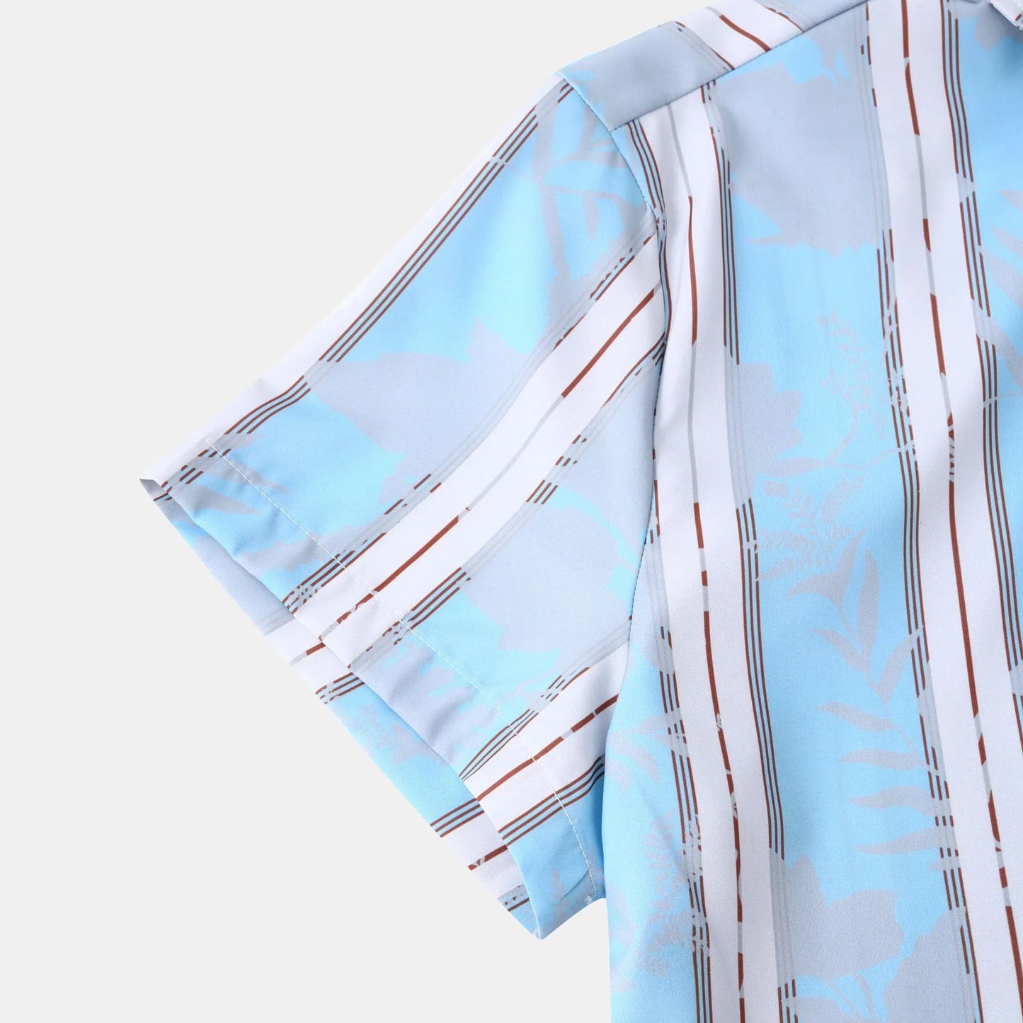 Casual Striped Short Sleeve Button-Up Shirt