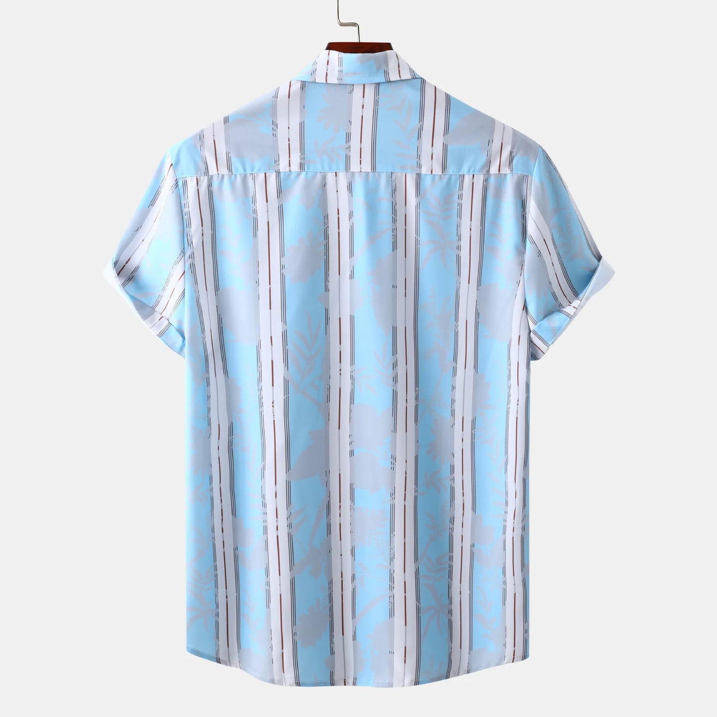 Casual Striped Short Sleeve Button-Up Shirt