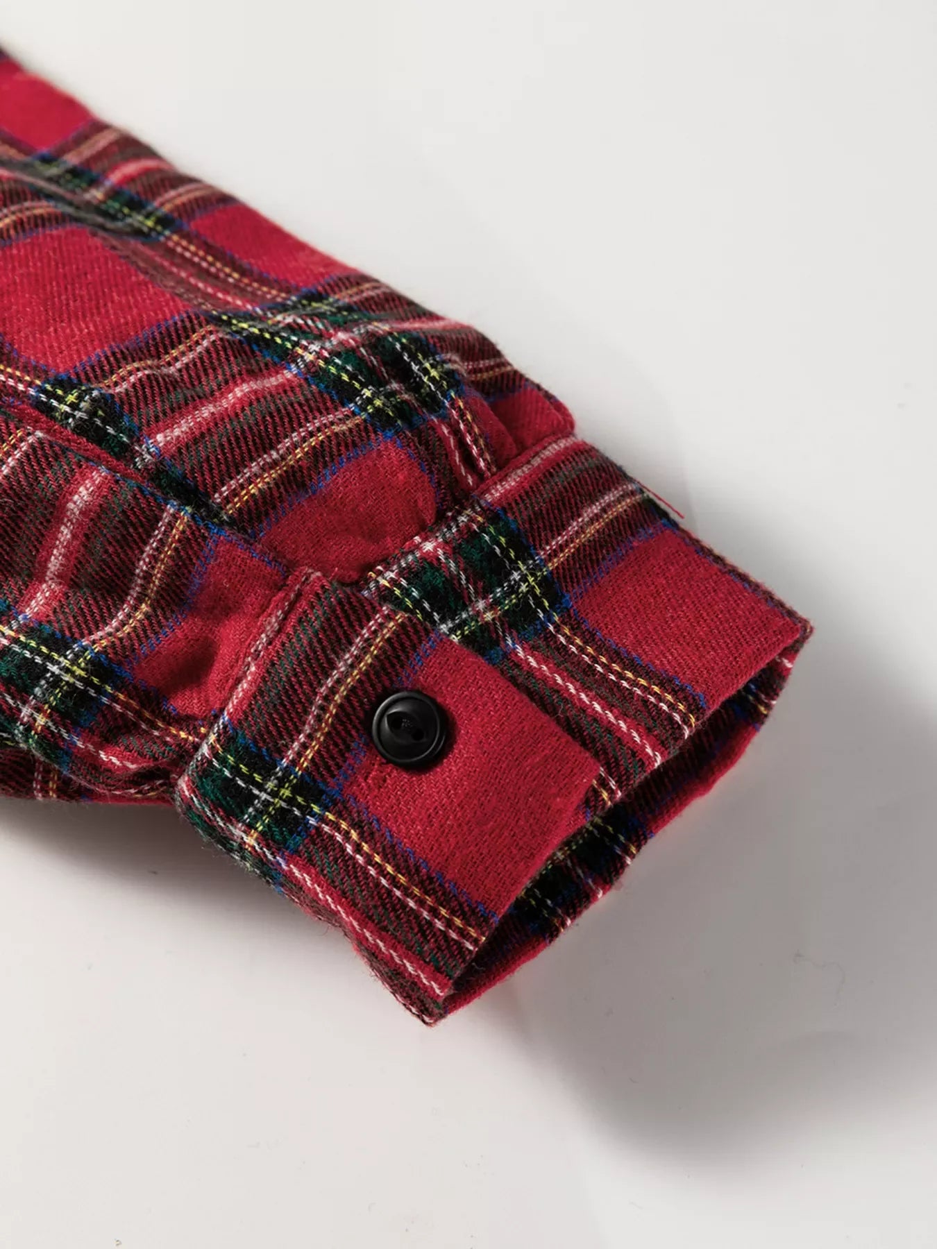 Plaid Shirt Collar Half Button Ruffle Hem Long Sleeve Mini Dress