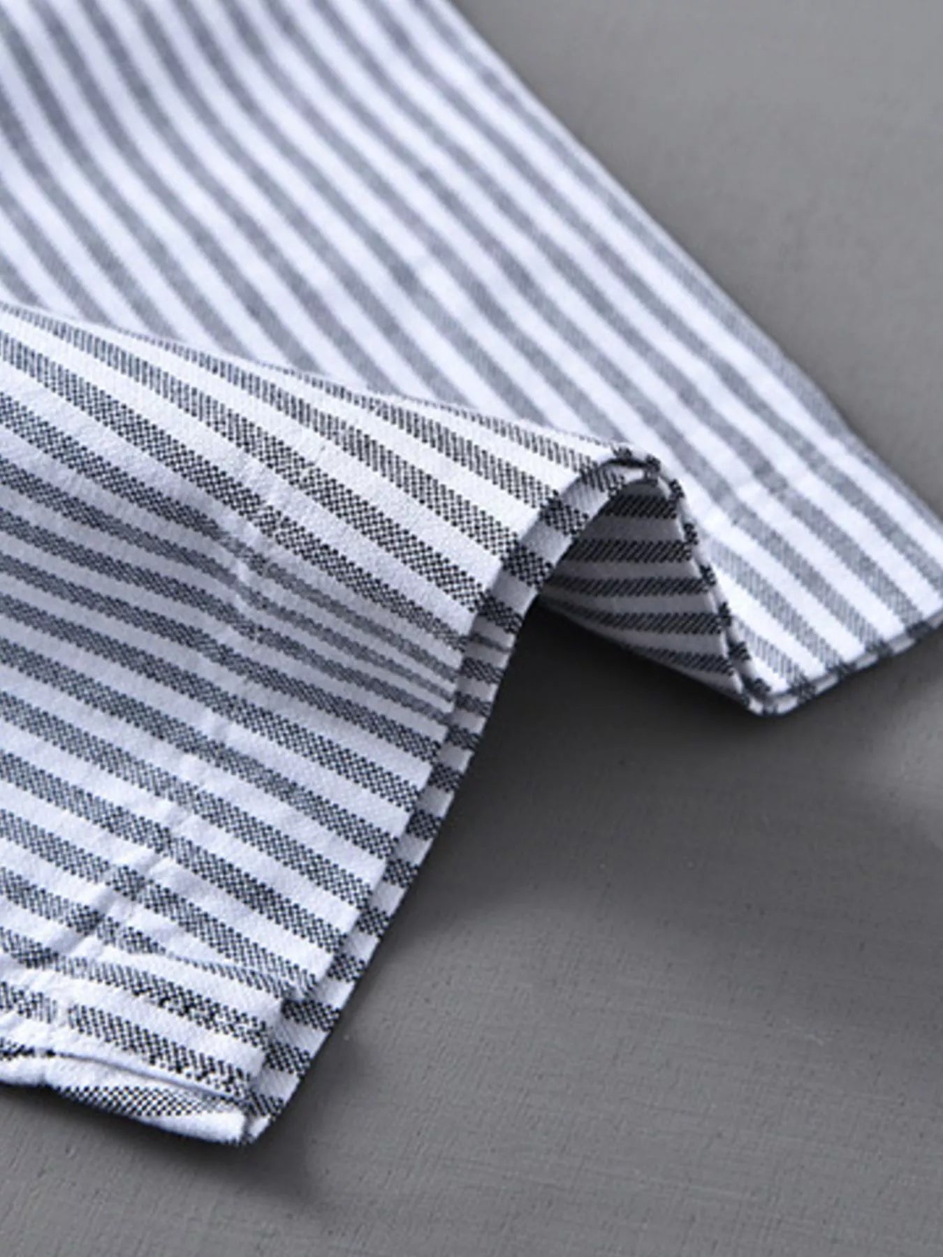 Men's Plus Size Casual Striped Short Sleeve Shirt