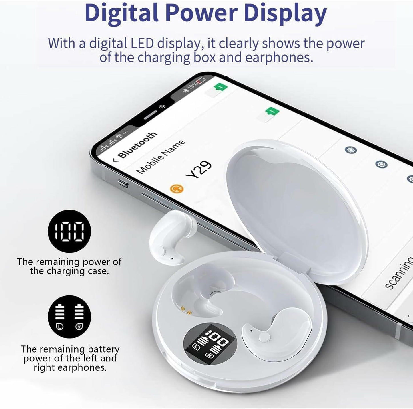 Generic Wireless Bluetooth 5.3 Sleep Headphones Noise Canceling Earbuds White
