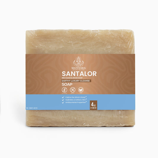 Santalor Rich Sandalwood Soap |Gentle Cleansing Bar for Sensitive Skin | 4 oz